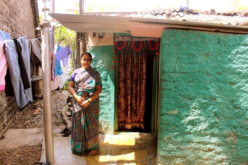 Laxmi Karat lives in Maharashtra.  She owns a small poultry farm and sells eggs at her doorstep. She's education her children and wants to see them at white collar jobs. Image Source: rangde.org